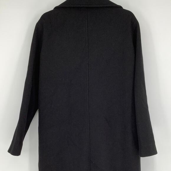 Bernardo Sz M Black Desk To Dinner Oversize Coat Wool Blend Button Front HR1-20 - Picture 7 of 12